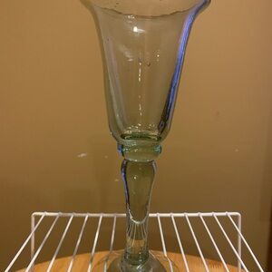 Crate & Barrel Blown Glass  Candle Holder( Pontel Mark)
